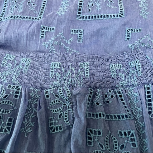 Johnny Was Jade Blue Eyelet Skirt - Picture 6 of 8